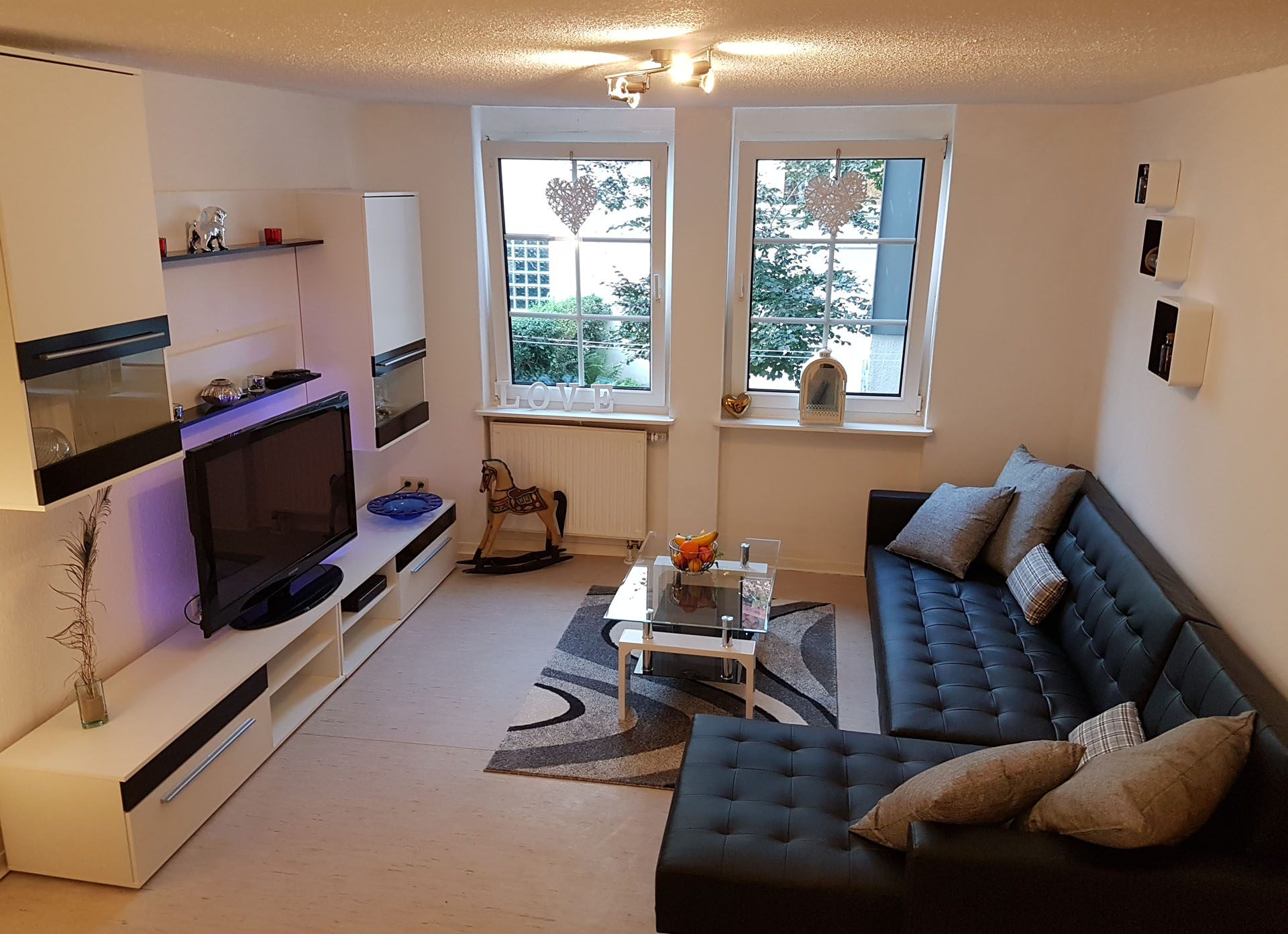 Wohnzimmer der Ferienwohnung Stadtmauer in Neukirchen